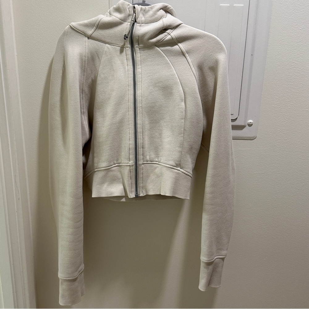 Lululemon scuba full-zip cropped hoodie BONE 8